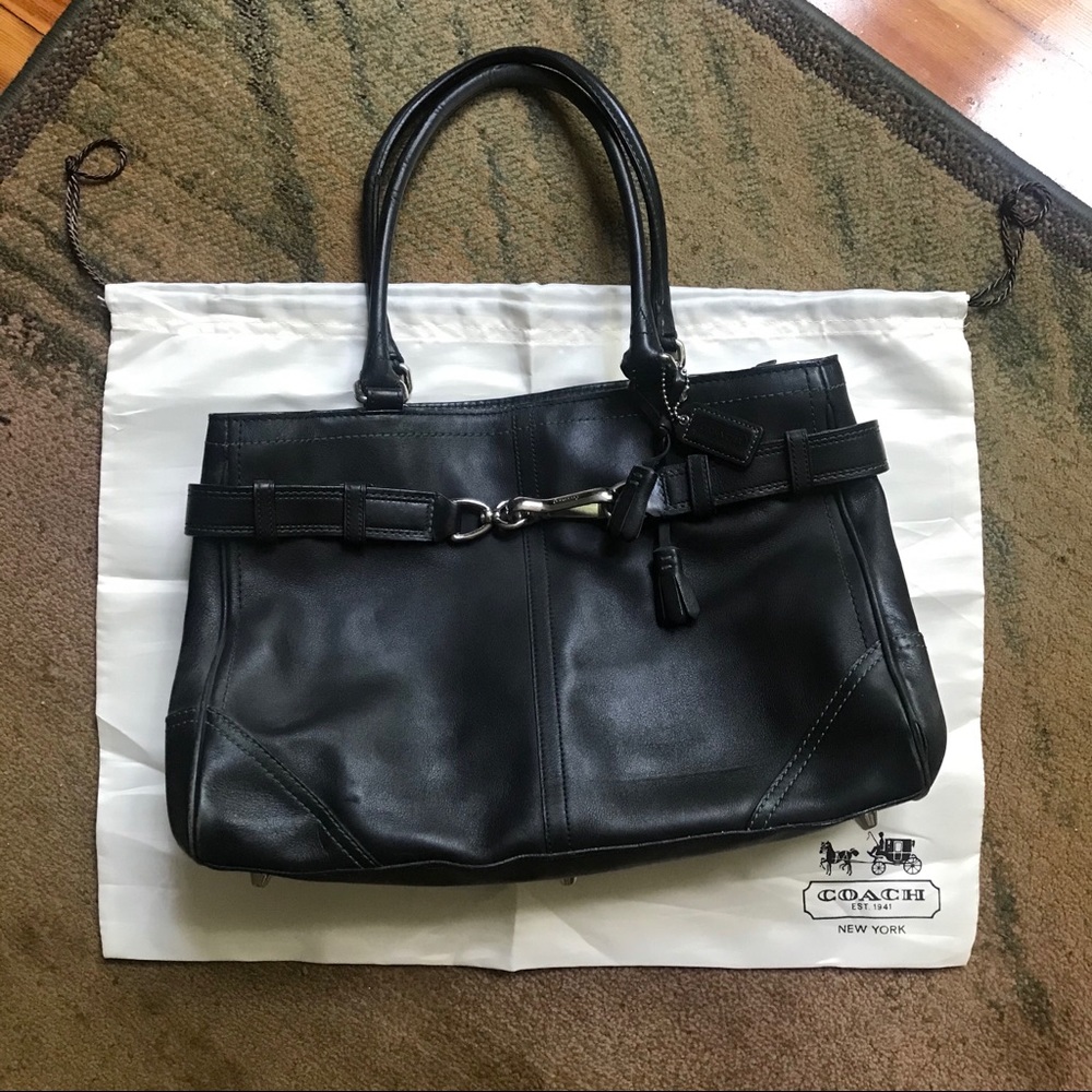 Vintage black coach hamptons purse